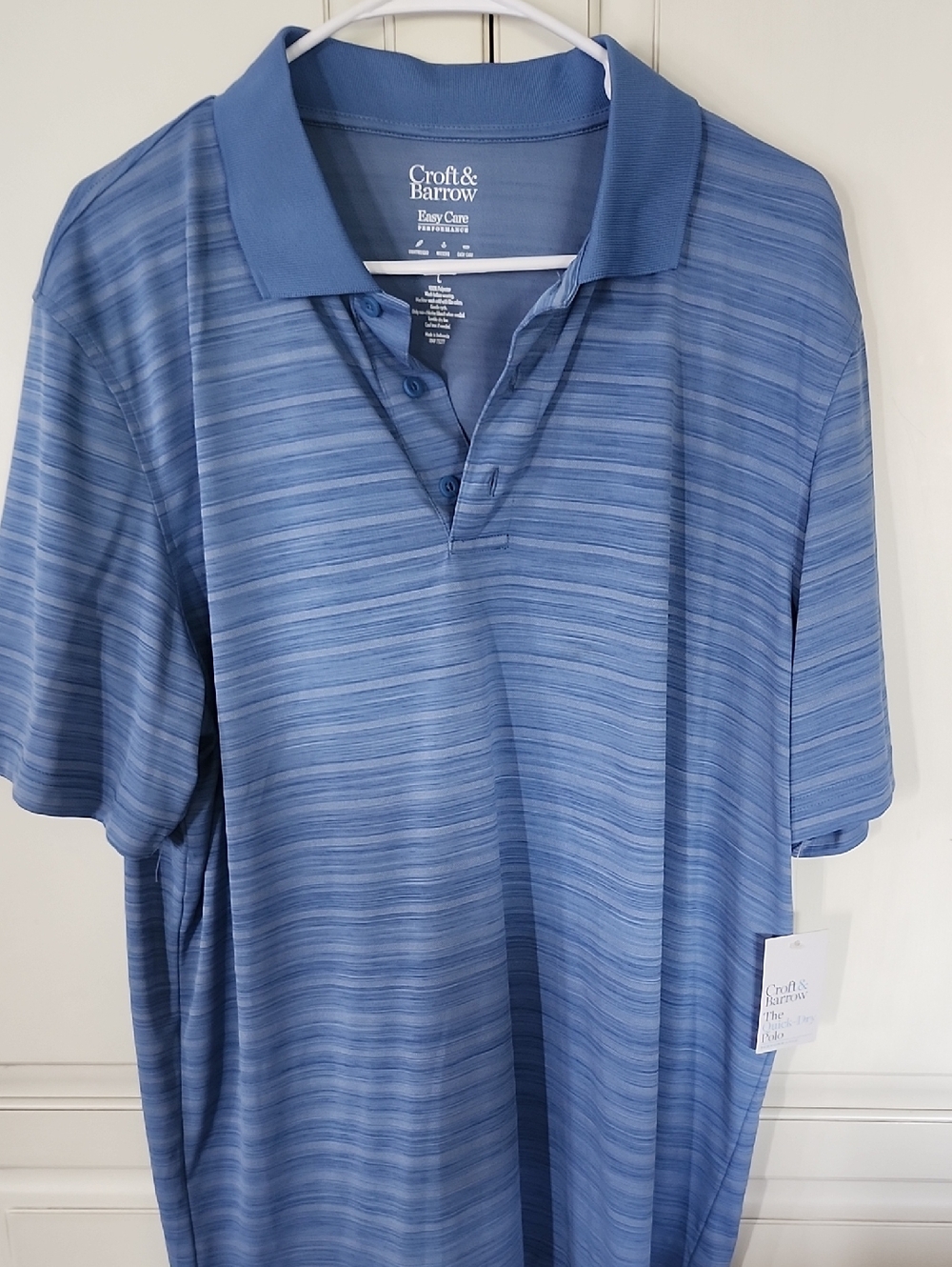 croft & barrow Blue Striped Polo Shirt